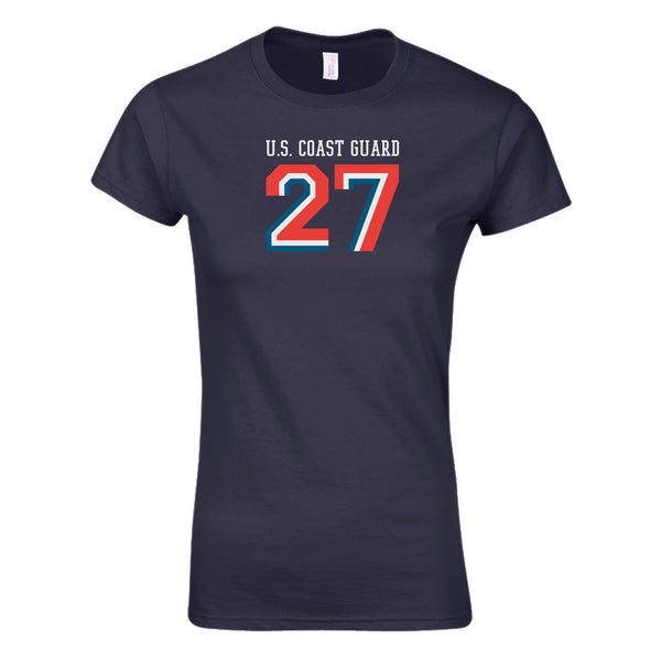 Coast Guard Womens #27 Commandant Short Sleeve T-Shirt