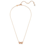 Swarovski Hyperbola Pendant Necklace - Pavé, Infinity, White, Rose Gold-Tone Plated