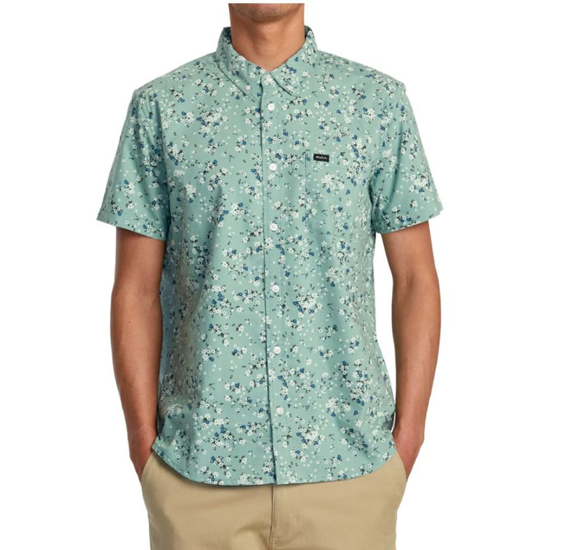 RVCA Mens That'll Do Short Sleeve Button Down Shirt