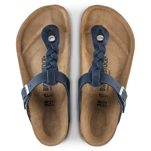 Birkenstock Womens Gizeh Braid Oiled Leather Sandals - Regular/Wide