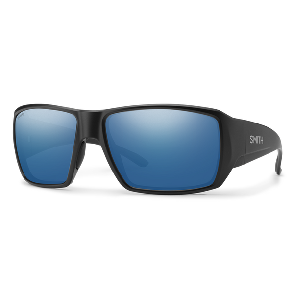 Smith Guide's Choice S Matte Black Frame - ChromaPop Polarized Blue Mirror Lens - Polarized Sunglasses