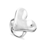 UNOde50 Silver Heart Shaped Ring - Size 8.5