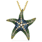 Swarovski Idyllia Pendant and Brooch - Crystal Pearls, Starfish, Multicolored, Gold-Tone Plated