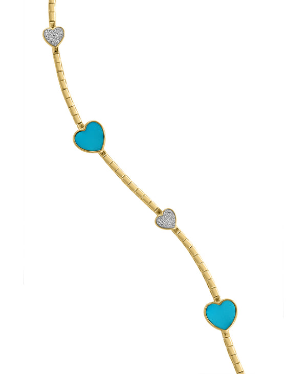 Effy 14K Yellow Gold Diamond & Turquoise Bracelet