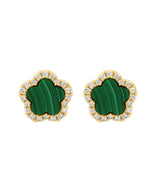 Effy 14K Yellow Gold Diamond & Malachite Earrings