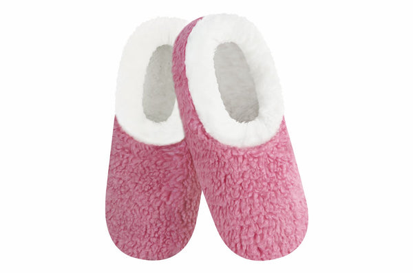 Snoozies Womens Sherpa Pink Slippers - Size Small