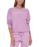 DKNY Womens Dropout Logo Crewneck Pullover