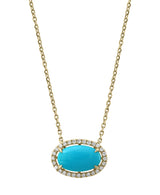 Effy 14K Yellow Gold Diamond & Turquoise Necklace