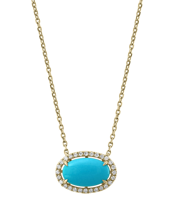 Effy 14K Yellow Gold Diamond & Turquoise Necklace