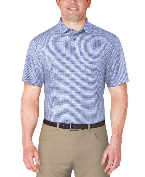 PGA Tour Mens Micro Geo Printed Short Sleeve Polo