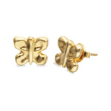 UNOde50 Gold Alloy Butterfly Stud Earrings