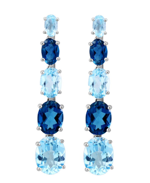 Effy 14K White Gold London Blue Topaz & Sky Blue Topaz Drop Earrings