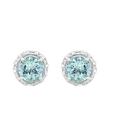 Effy 14K White Gold Diamond & Aquamarine Earrings