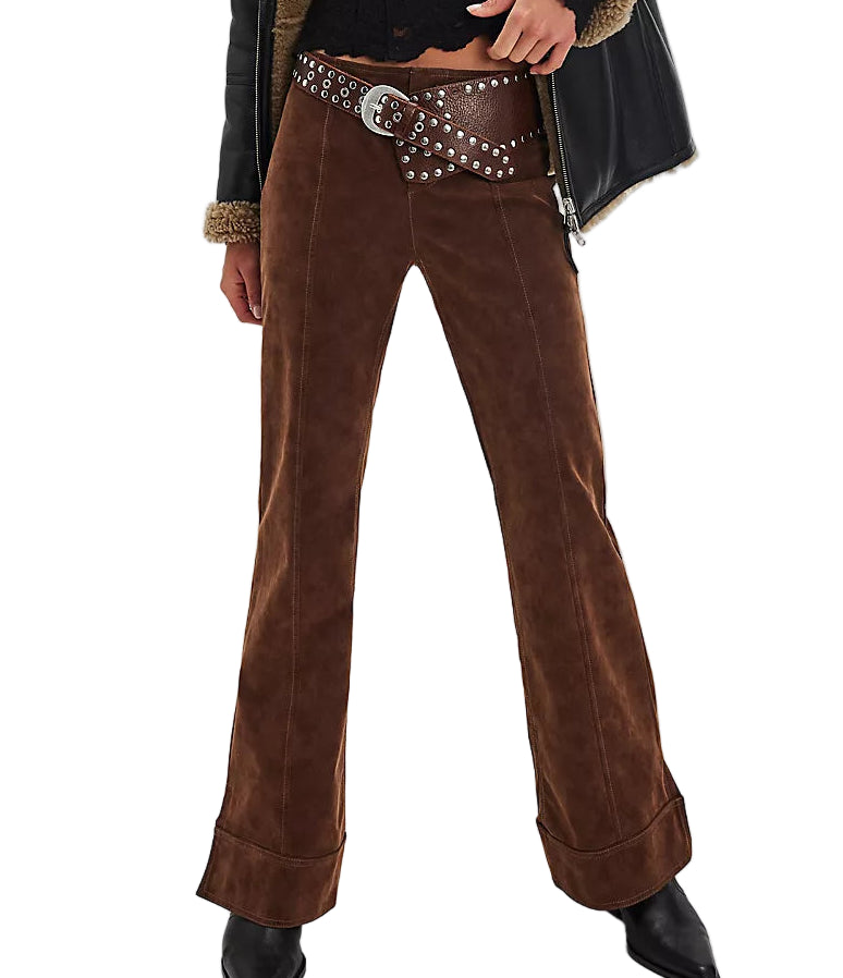 Free People Womens Glow Up Vegan Suede Pants