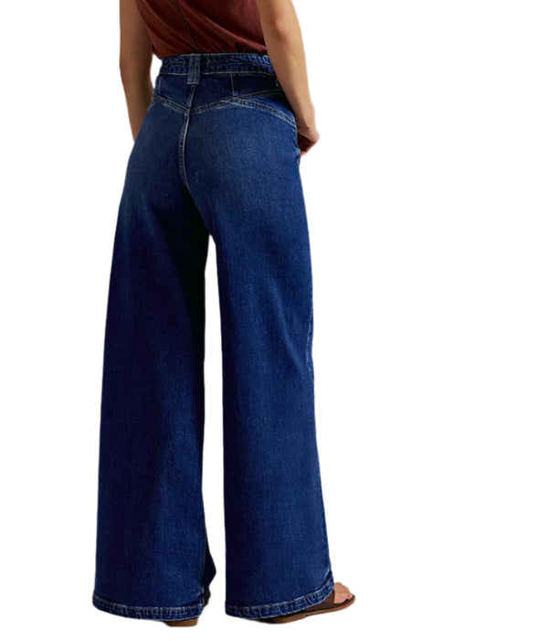 Free People Womens We The Free Kellee High-Rise Palazzo Jeans