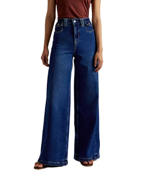 Free People Womens We The Free Kellee High-Rise Palazzo Jeans