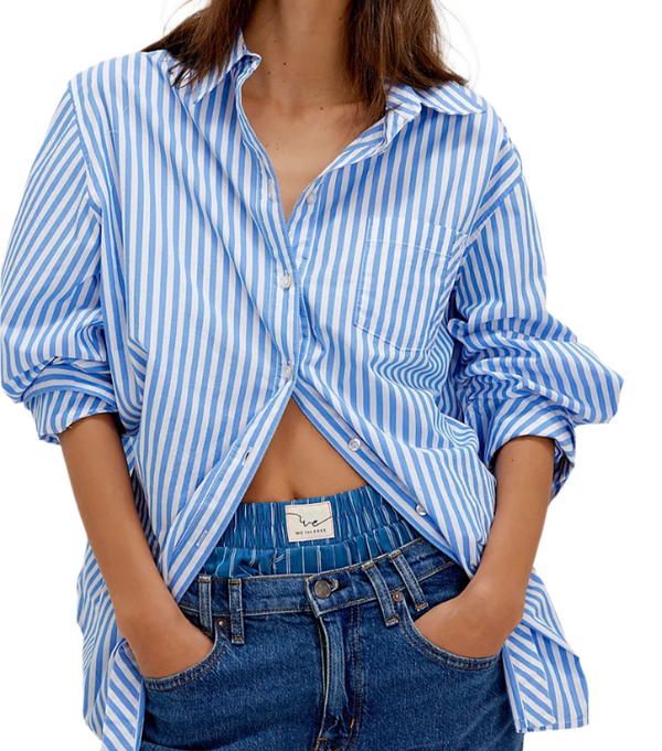 Free People Womens Sabine Striped Articulated Shirt