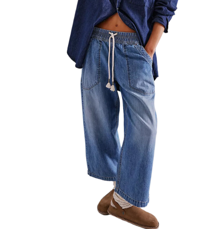 Free People Womens We The Free Easy Peasy Pull-On Jeans