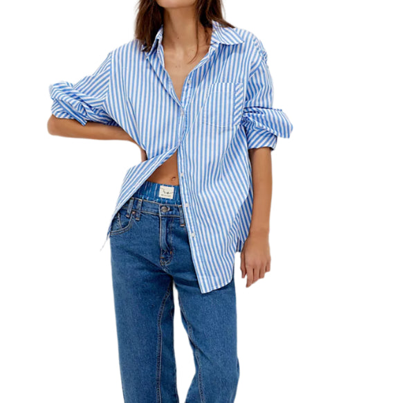 Free People Womens Sabine Striped Articulated Shirt