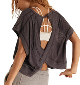 Free People Womens My Time Short Sleeve T-Shirt