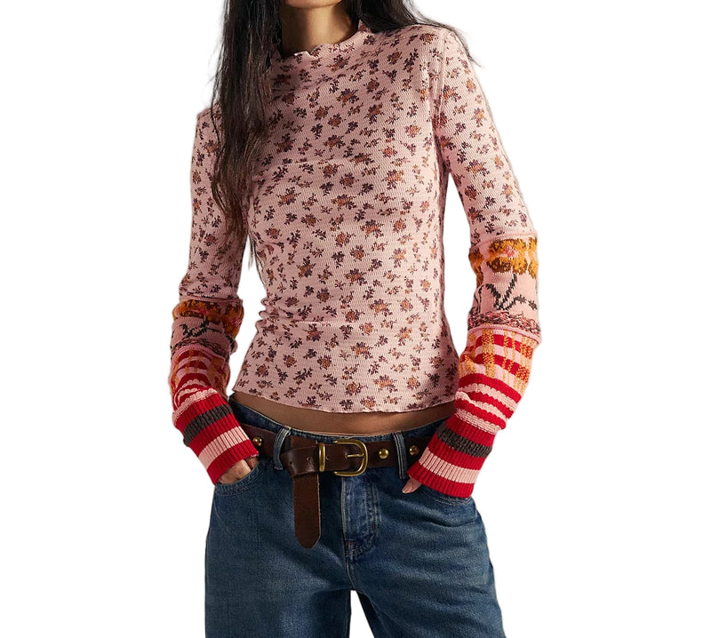 Free People Womens Bold Bowery Cuff Long Sleeve Shirt