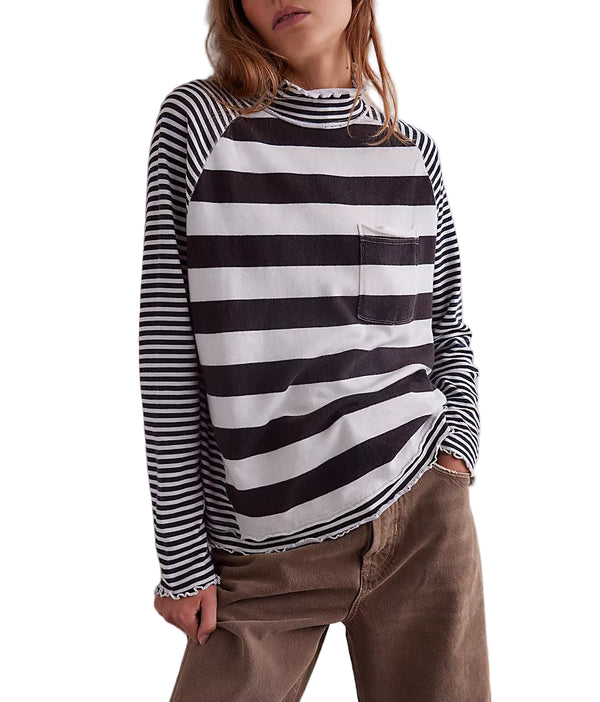 Free People Womens Punk Playful Long Sleeve T-Shirt