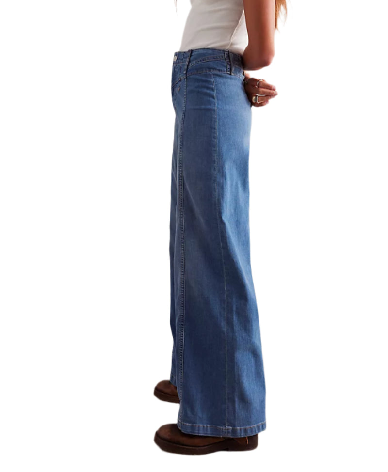 Free People Womens We The Free Libre Wide-Leg Jeans