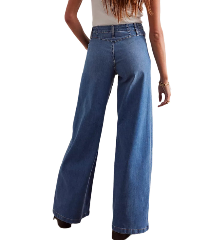 Free People Womens We The Free Libre Wide-Leg Jeans