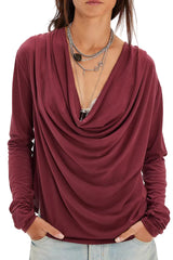 Free People Womens Jane Draped Long Sleeve Top