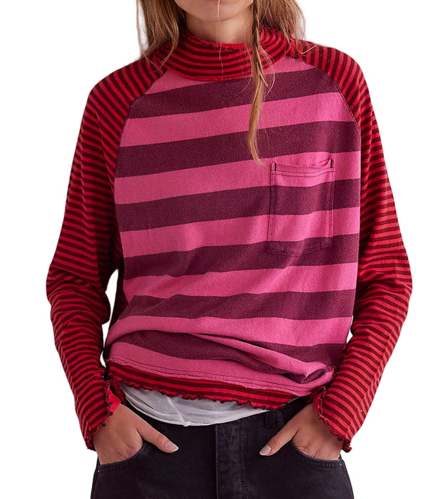 Free People Womens Punk Playful Long Sleeve T-Shirt