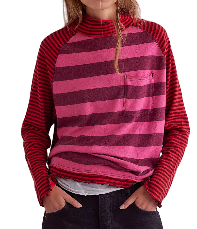 Free People Womens Punk Playful Long Sleeve T-Shirt