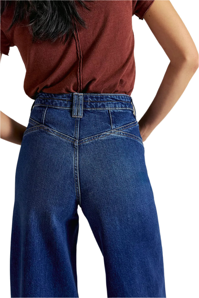 Free People Womens We The Free Kellee High-Rise Palazzo Jeans