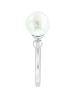 Effy 925 Sterling Silver White Topaz & Fresh Water Pearl Ring - Size 7