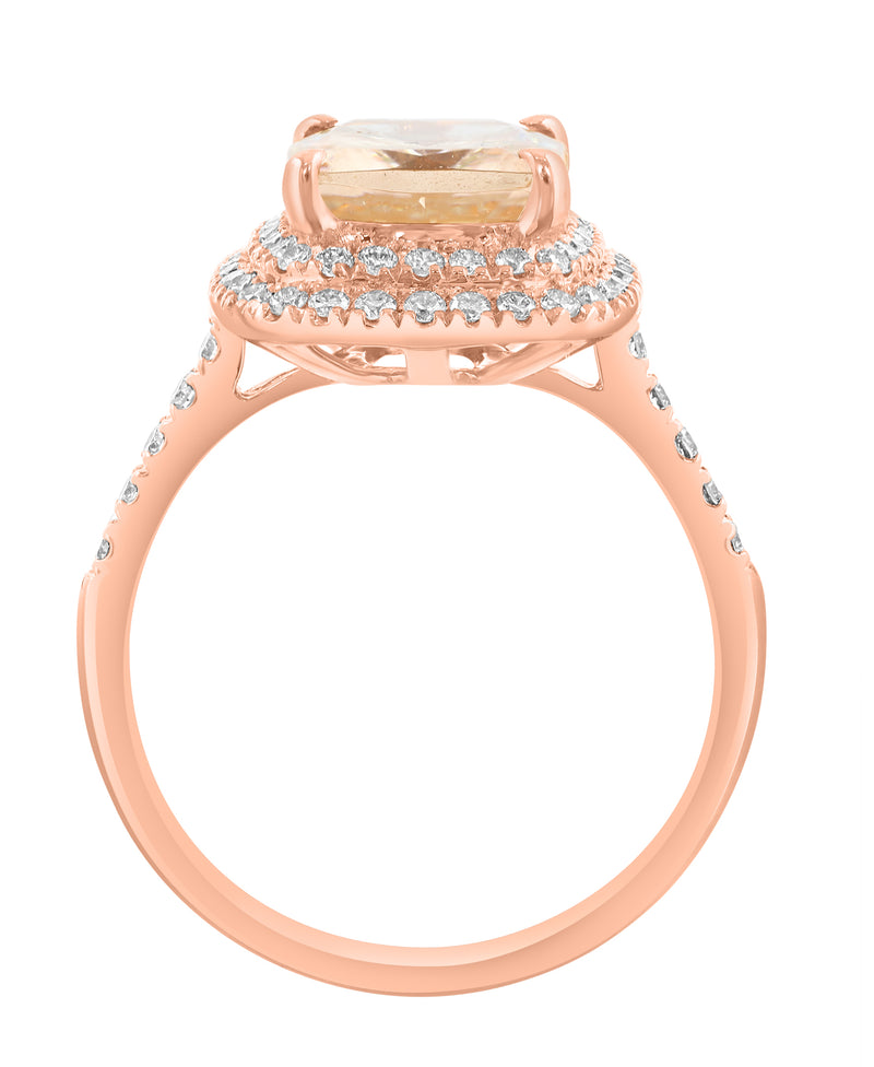 Effy 14K Rose Gold Diamond & Morganite Ring