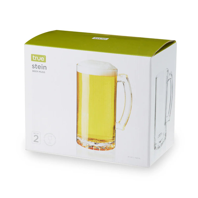 True Extra Large Glass Beer Stein - Set Of 2
