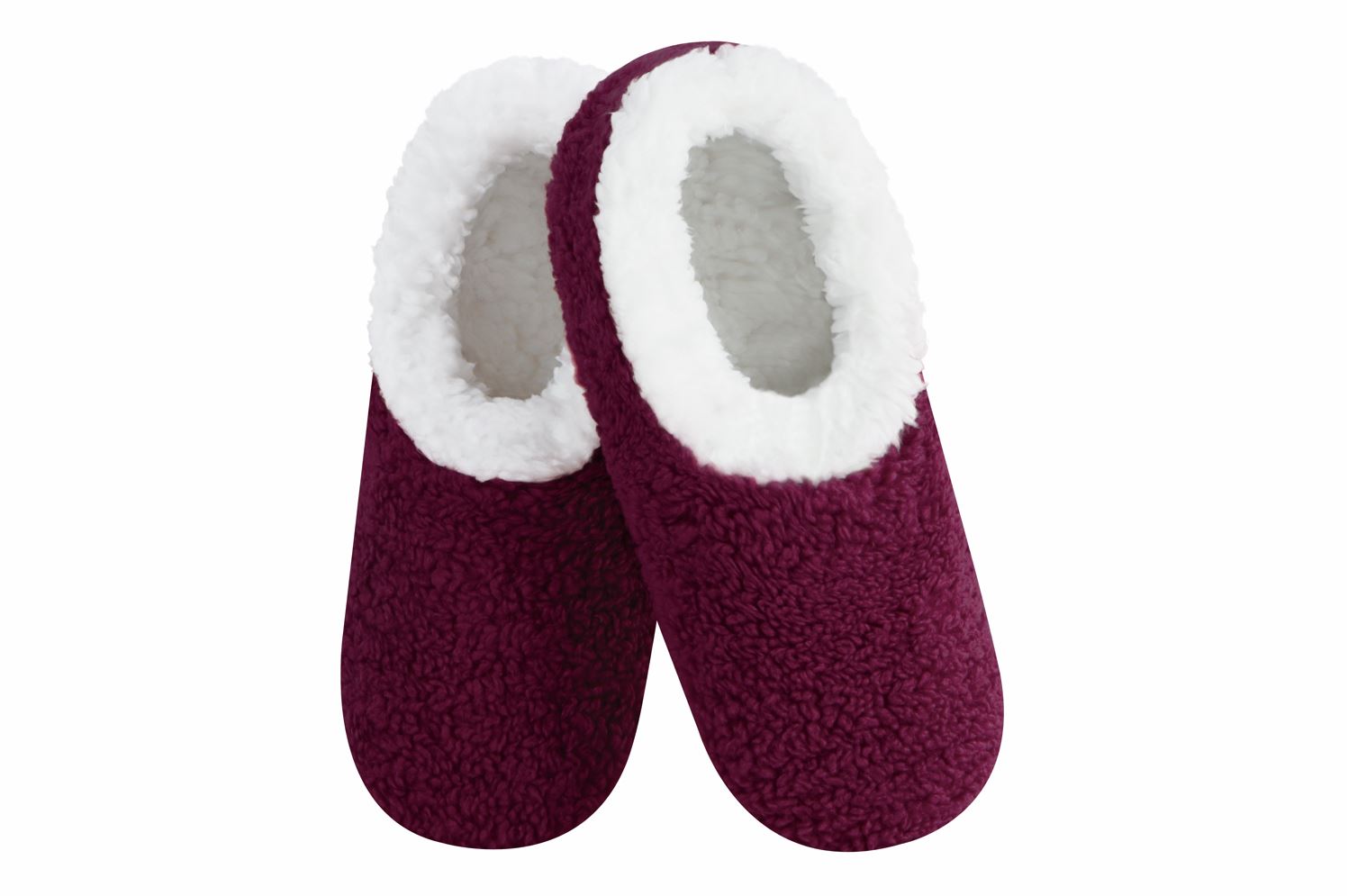 Snoozies Womens Sherpa Burgundy Slippers - Size Large