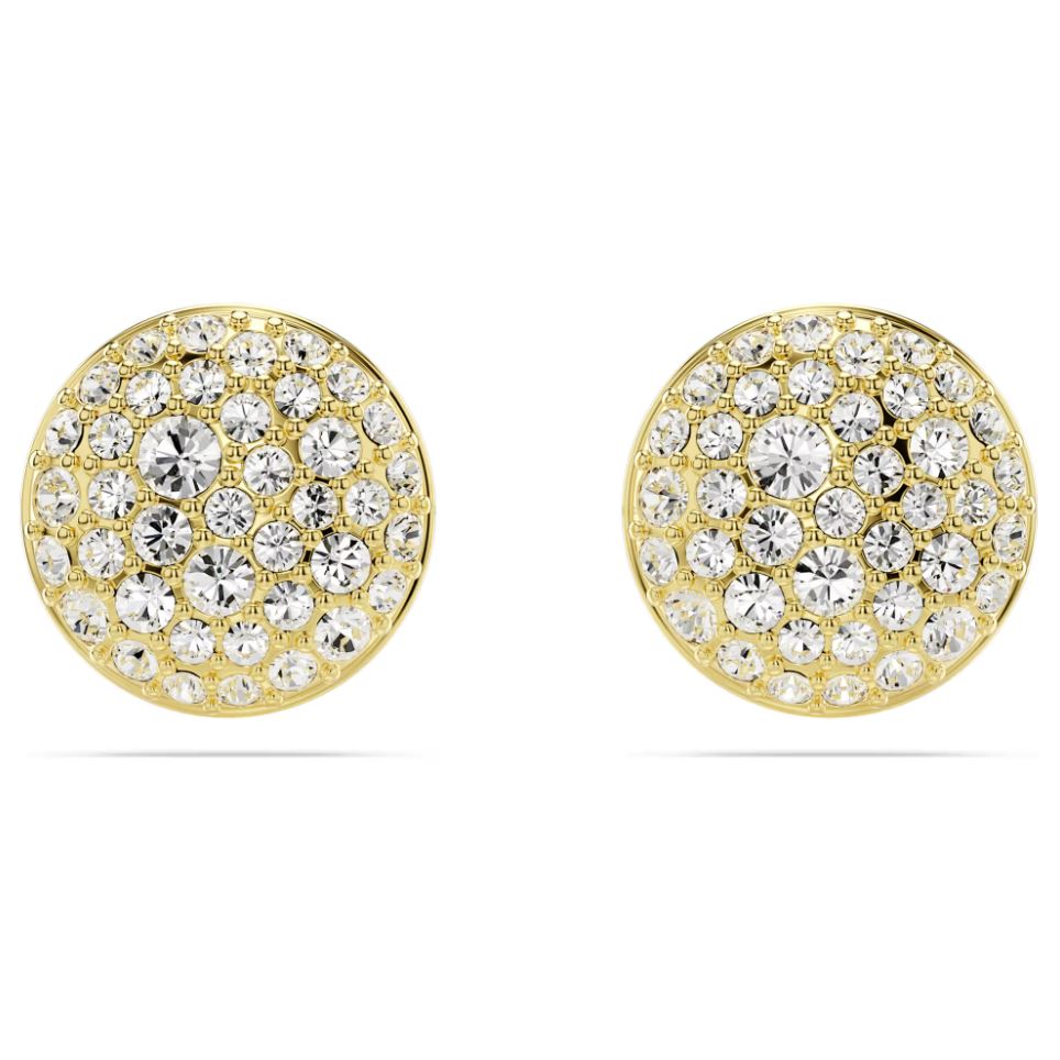 Swarovski Meteora Stud Earrings - White, Gold-tone plated