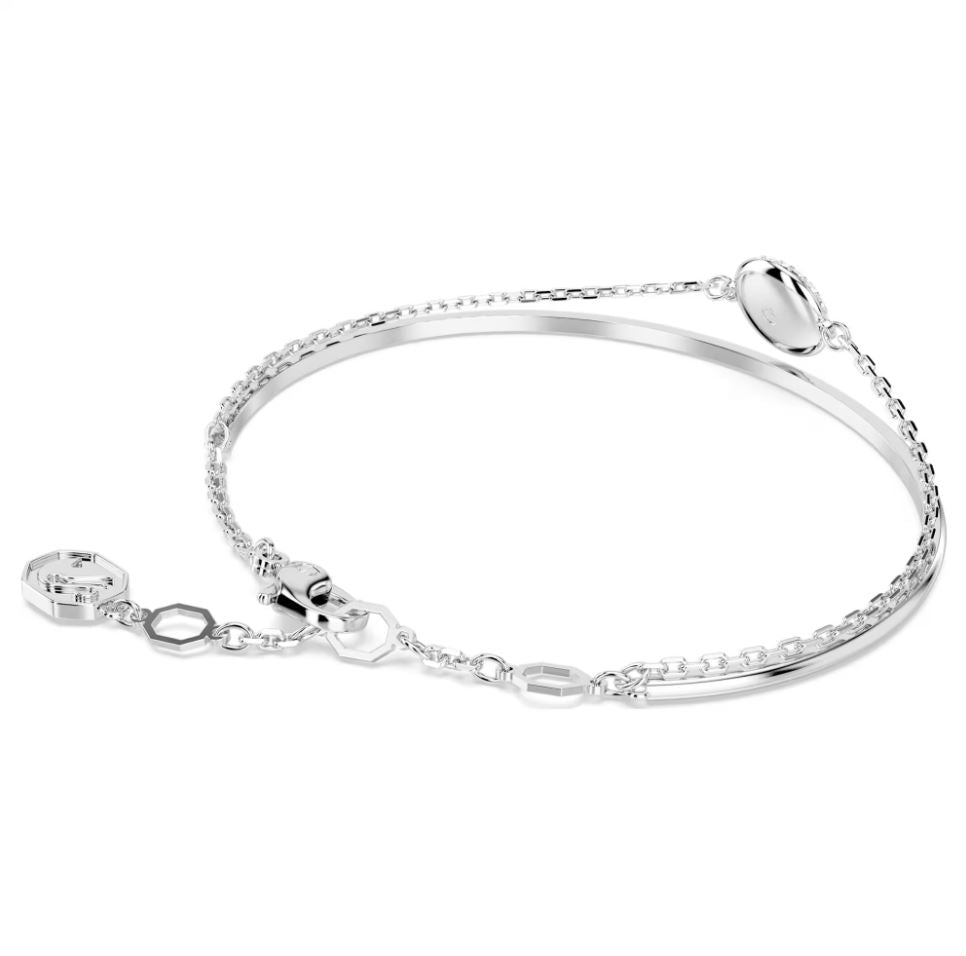 Swarovski Sublima Bangle Bracelet - White, Rhodium plated