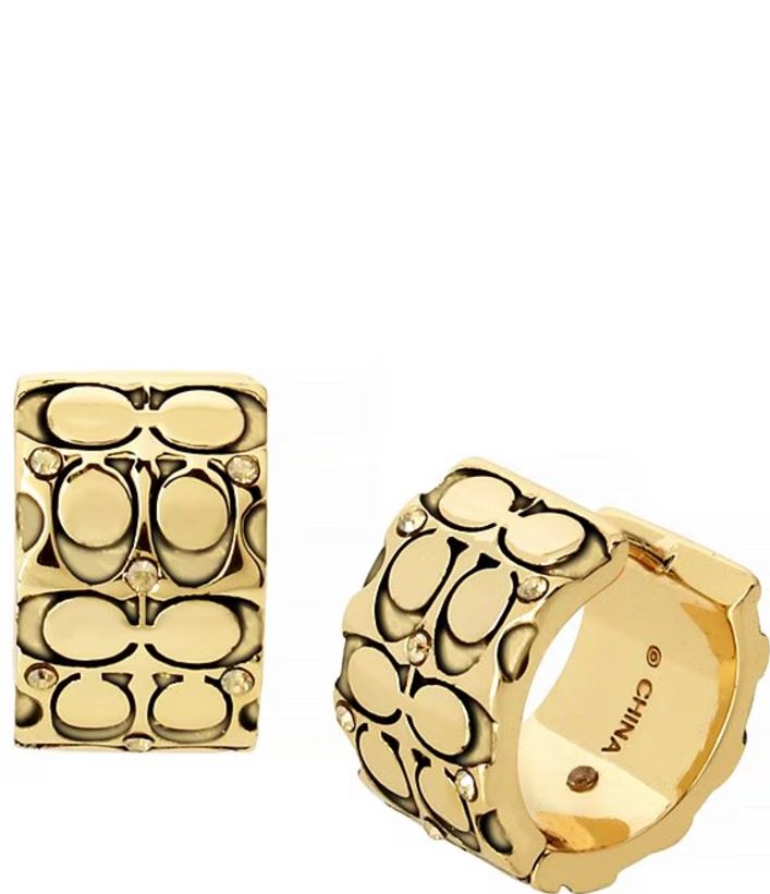 Coach Quilted C Huggie Earrings - Gold-Plated