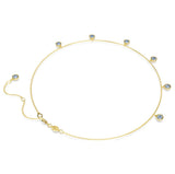 Swarovski Imber Necklace - Round cut, Light blue, Gold-tone plated