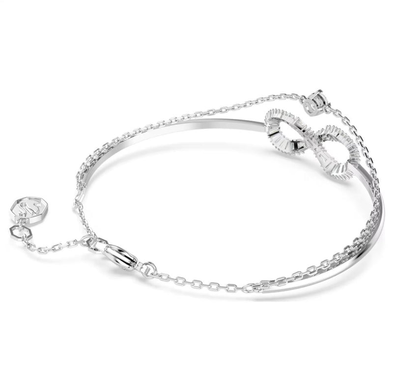 Swarovski Hyperbola Bangle Bracelet - Infinity, White, Rhodium Plated