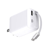PhoneSuit Novo GaN All-in-One USB-C/A Wall Charger - Built-in Retractable USB-C Cable - 65W PD
