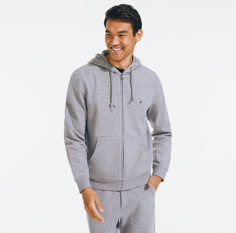 Nautica Mens Anchor Fleece Full Zip Hoodie
