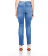 Karen Kane Womens Raw Hem Straight Jeans
