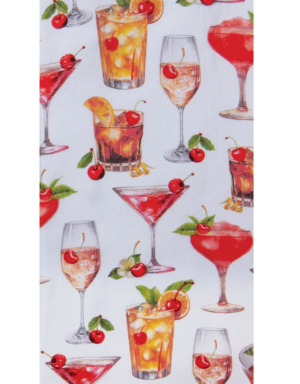 Kay Dee Designs Sour Cherry Cocktails Terry Kitchen Towel