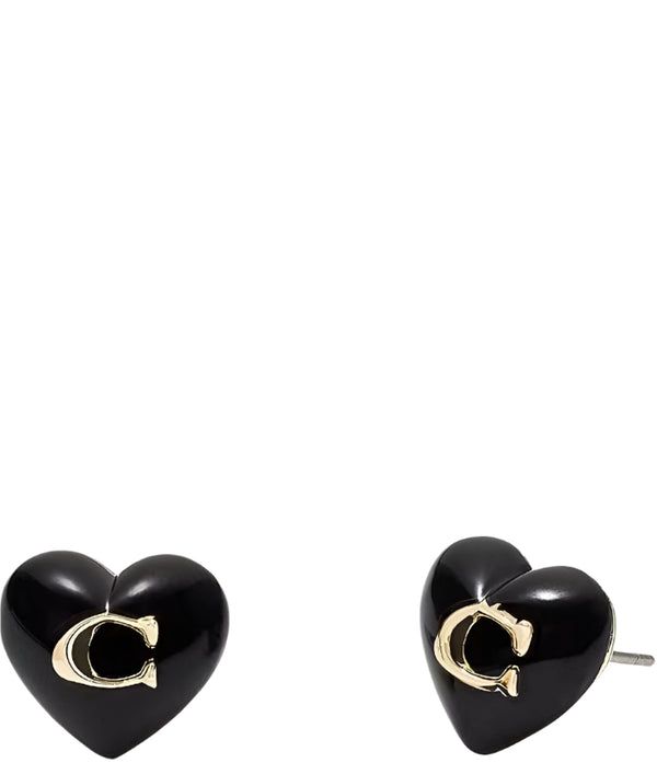 Coach Signature Heart Stud Earrings - Gold-Plated