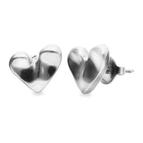 UNOde50 Silver Heart Shaped Stud Earrings