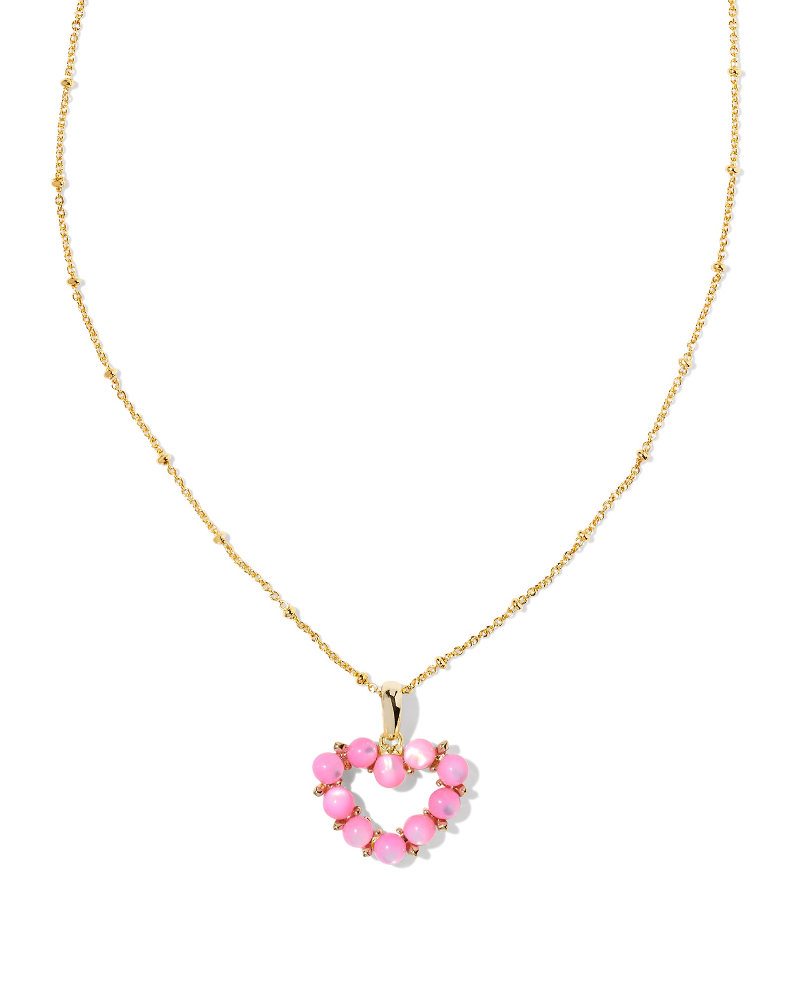 Kendra Scott Ashton Heart Necklace - Blush Ivory Mother-of-Pearl, 14K Gold Plated