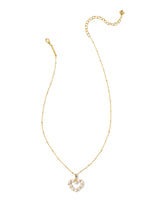 Kendra Scott Ashton Heart Necklace - White Pearl, 14K Gold Plated