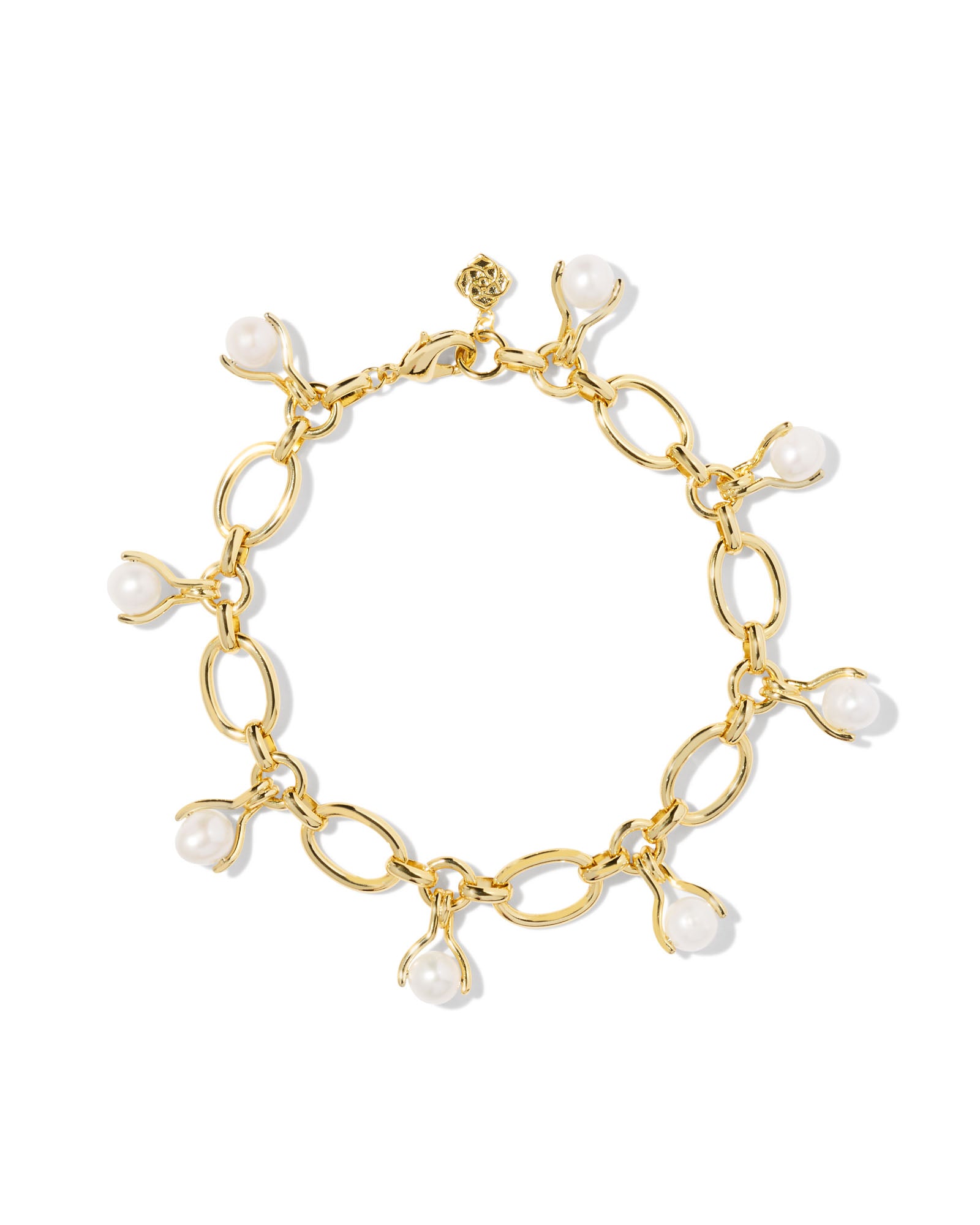 Kendra Scott Ashton Pearl Chain Bracelet - White, 14K Gold Plated